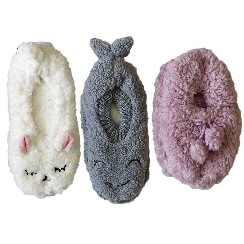 Cherokee Girls Cute Fuzzy Animal Slippers with Grippers